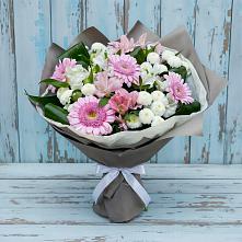 Букет цветов из:  Герберы, Альстромерии и Хризантемы #REPLACE_PRED# Кусье-Александровский