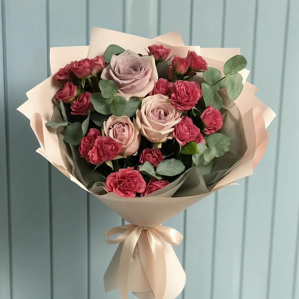 Букет цветов из: Гвоздики и Розы в Кусье-Александровский