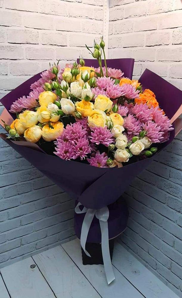 Букет цветов из: Хризантемы и Розы в Кусье-Александровский