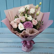 Букет цветов из:  Розы и Лизиантусы в Кусье-Александровский