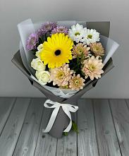 Букет цветов из:  Розы, Герберы и Хризантемы #REPLACE_PRED# Кусье-Александровский