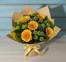 Букет цветов из:  Герберы и Хризантемы в Кусье-Александровский