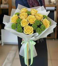 Букет цветов из:  Хризантемы и Розы в Кусье-Александровский