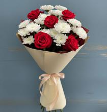 Букет цветов из:  Розы и Хризантемы в Кусье-Александровский