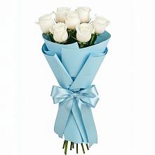 Букет 7 белых роз Проуд в Кусье-Александровский