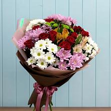 Букет цветов из:  Розы, Хризантемы и Альстромерии в Кусье-Александровский