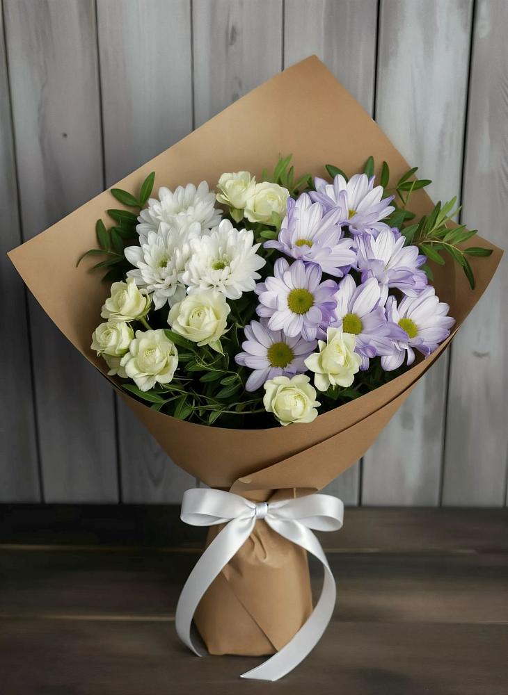 Букет цветов из: Хризантемы и Розы в Кусье-Александровский